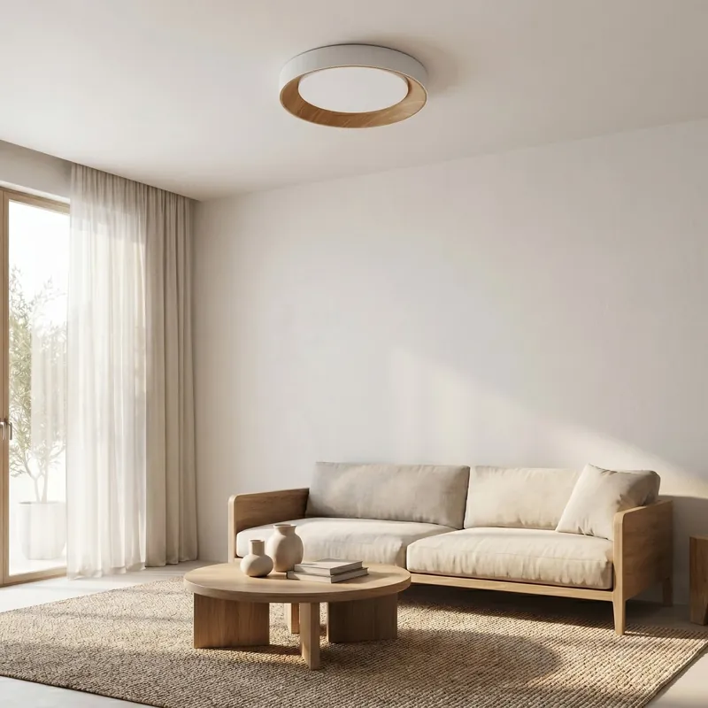 Promo Stagionale Plafoniera LED moderna da soffitto bianca o nera in simil legno 23W