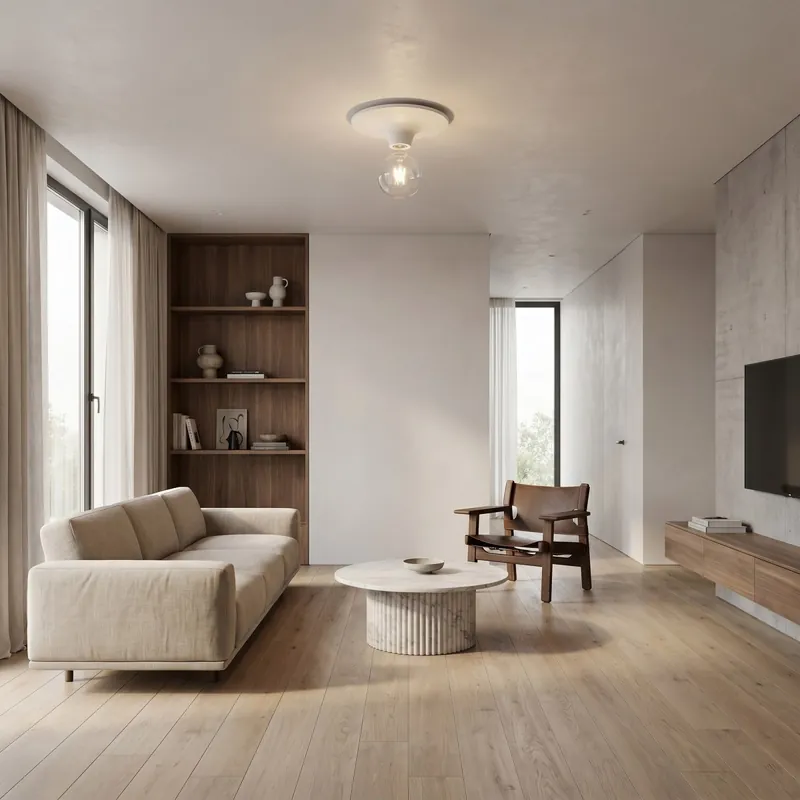 Economico Plafoniera design classico per interni bianca o cromo 1XE27