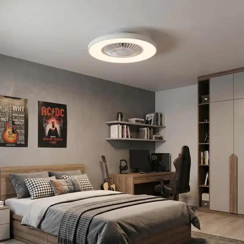 Saldi Plafoniera LED con Ventilatore e Bluetooth Telecomando incluso