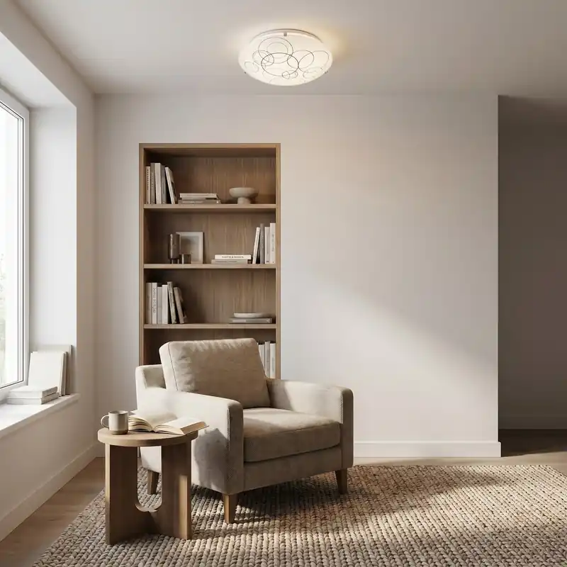 Bestseller Plafoniera in Vetro Bianco con decori Neri In varie misure