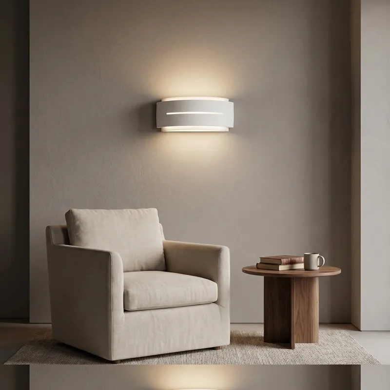Spedizione Espresso Applique da interno per parete in gesso verniciabile bianco 2XE14