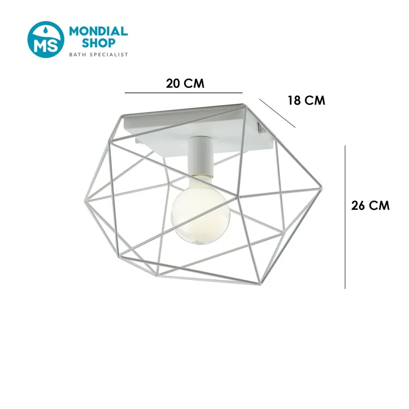 Plafoniera da interno per soffitto design moderno disponibile in Bianco o Nero e Oro 1XE27 Di Tendenza
