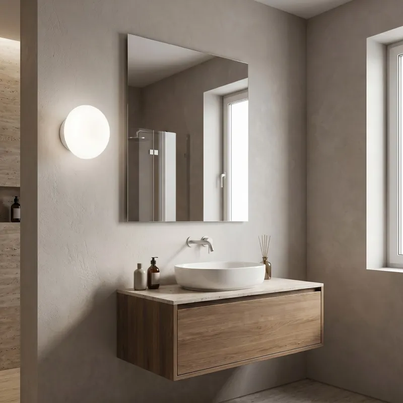 Applique design moderno per ambiente bagno tonda bianca Compra Adesso