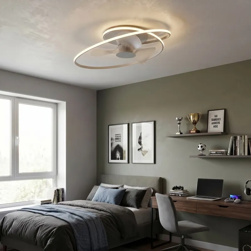 Ultima Occasione Plafoniera Moderna LED 60W con Ventilatore Bianco o Nero