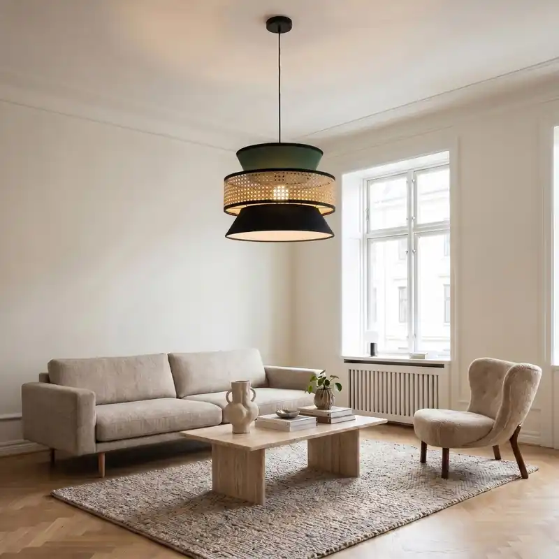 Lampadario a Sospensione in rattan disponibile in 3 varianti 1XE27 Acquista Ora