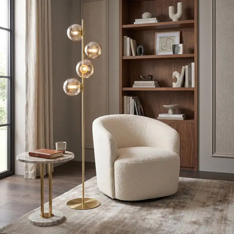 Piantana Moderna in oro o nero 4xG9 Design geometrico e raffinato Nuova Collezione