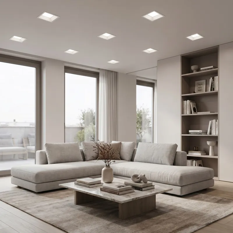 Solo Oggi Incasso LED quadrato 3 Tonalità di luce in 1 (CCT) 12W Finitura bianca moderna