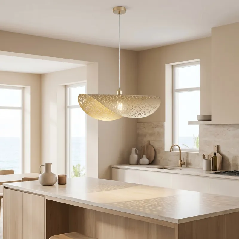 Lampadario a Sospensione Color Oro 1XE27 60x33CM Cavo 150CM Miglior Prezzo