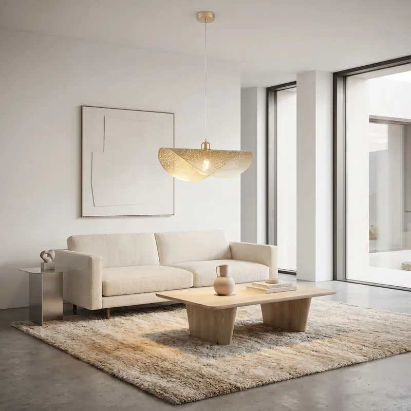 Acquista Ora Lampadario moderno a una vela Color oro Attacco E27 Altezza paralume 30CM