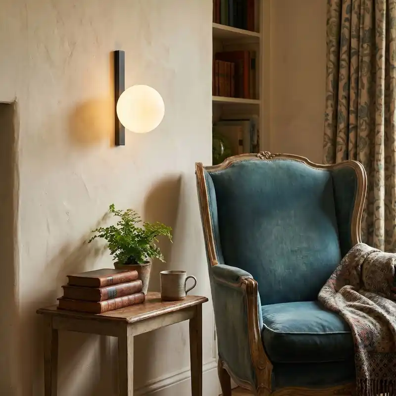 Lampada da parete moderna Disponibile in nero o oro con diffusore opale Non Perdere