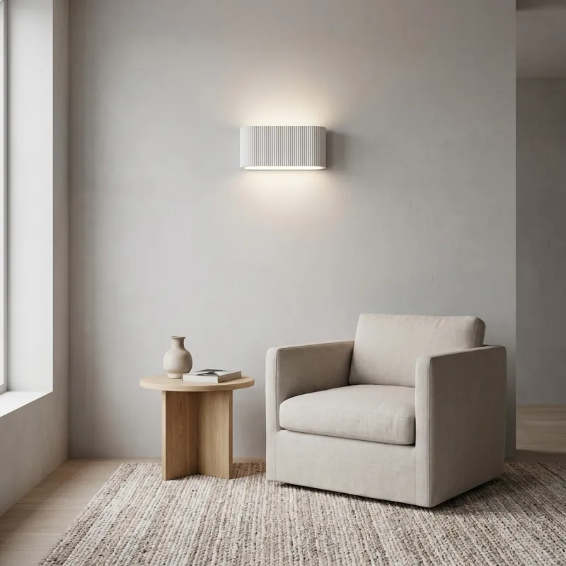 Lampada da parete dal design moderno lineare in gesso bianco 2XR7S Miglior Prezzo