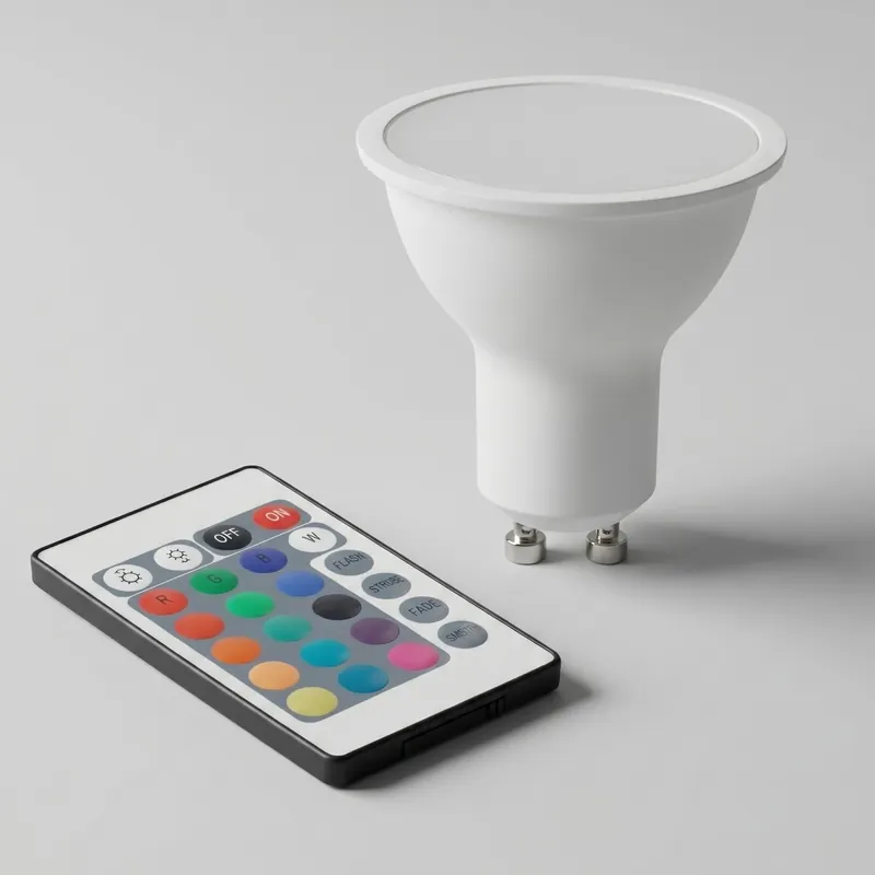Lampadina LED RGB con telecomando Attacco GU10 5W Multicolore Luce Bianca Ordina Subito