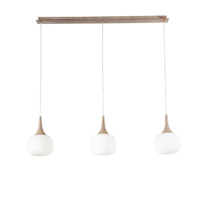 Sospensione a barra moderna in legno Disponibile in bianco o grigio 3XE14 Prezzo Scontato