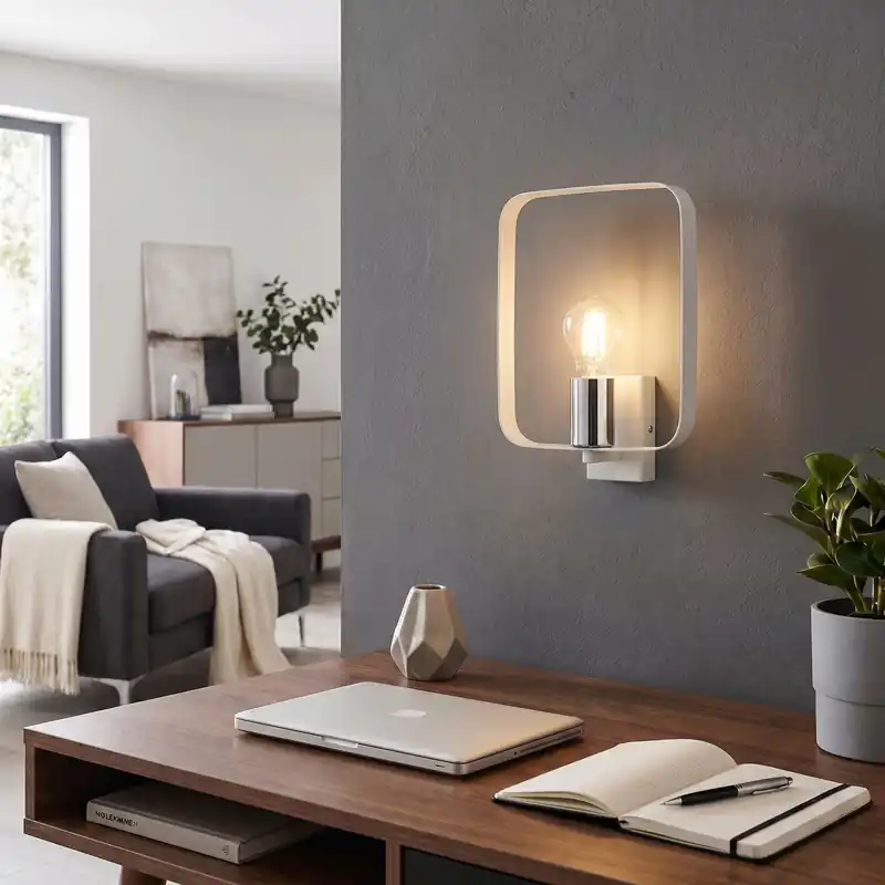 Saldi Lampada da parete Finitura Bianco o Nero e Nickel satinato Stile contemporary 1XE27