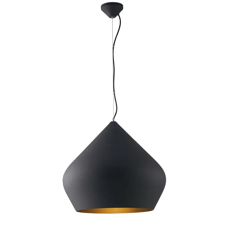 SOSPENSIONE THOLOS NERA/ORO 1XE27 52X201CM Super Prezzo