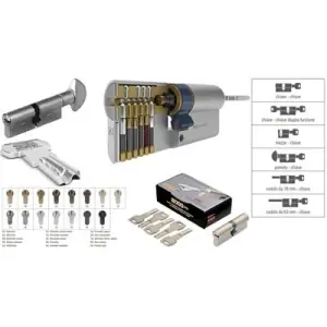 A Buon Prezzo Cilindro AGB modello 5000 PS pomolo/chiave misura P35/10/40 per portoncino in ottone lucido verniciato