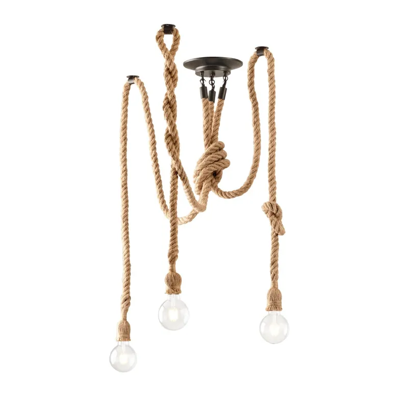 Scelto Dai Clienti PLAFONIERA ROPE CANAPA 3XE27 250CM