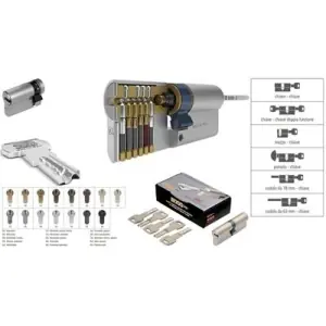 Offerta Limitata Cilindro AGB modello 5000 PS mezzo/chiave misura 05/10/35 per portoncino in ottone nichelato opaco
