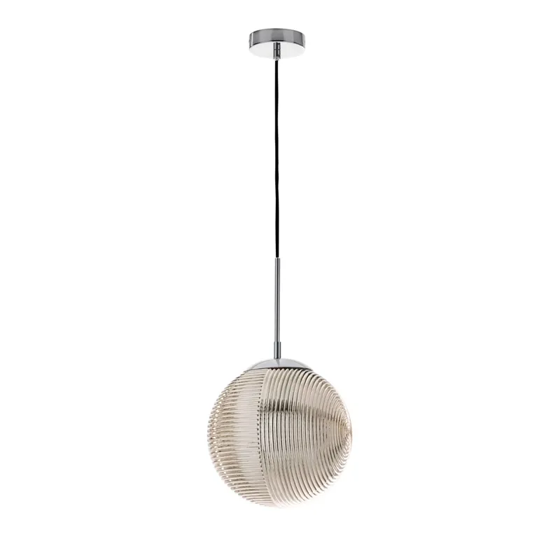 Reso Gratuito SOSPENSIONE GREENWICH SFERA CROMO/FUME‘ 1XE27 25X166CM