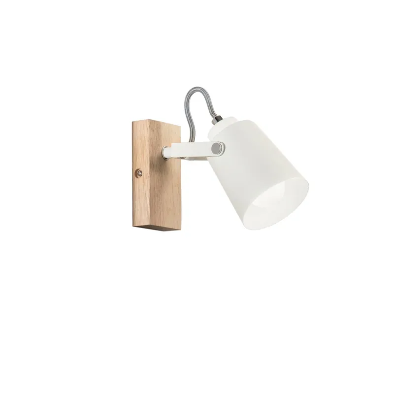 Spedizione Espresso Applique Moderna Di design Bianco e Legno Naturale E14