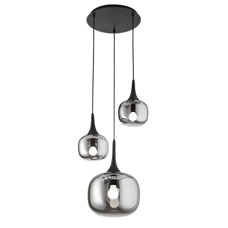 SOSPENSIONE JAIPUR FUME‘/NERA 1XE27+2XE14 39X39X150CM Promo Stagionale
