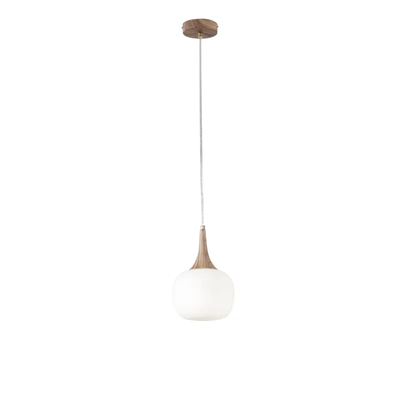 Professionale SOSPENSIONE JAIPUR BIANCA/LEGNO 1XE14 17X17X150CM