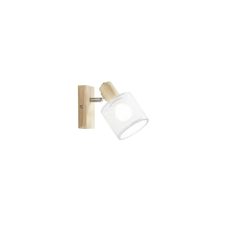Applique Moderna Spot in Legno e Metallo Bianco E14 Prezzo Basso