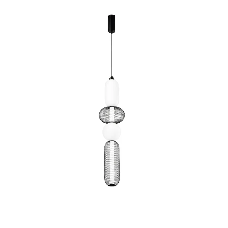 SOSPENSIONE LED INKAS NERA IN VETRO 31W 3720LM CCT 3000/3500/4000K 98X22X22CM Subito Disponibile