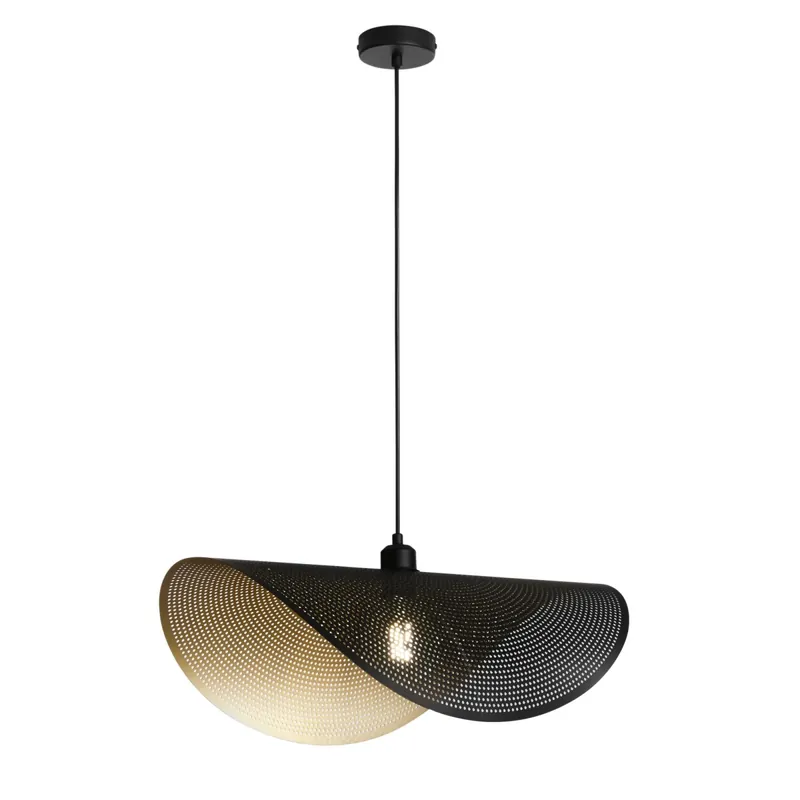 Compra Oggi Stesso SOSPENSIONE RHEI-DOT NERA/ORO 1XE27 60X33X150CM