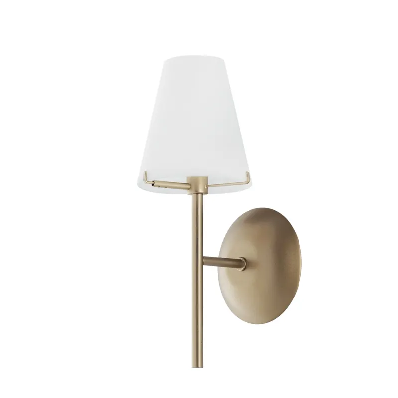 Applique Moderna Oro con Paralume Bianco G9 Occasione