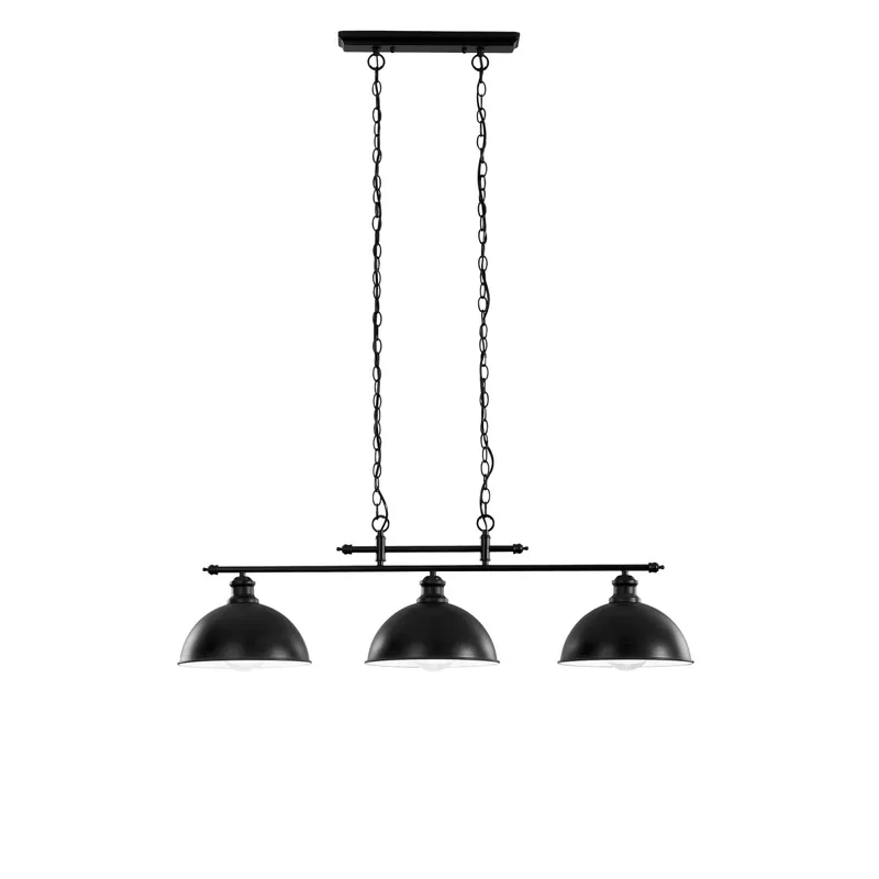 SOSPENSIONE CHARLESTON NERA 3XE27 99X26X120CM Popolare