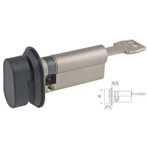 Spedizione Espresso Cilindro AGB modello 5000 PS ARIETE pomolo/chiave misura P10/10/40 per serramento in ottone nichelato opaco