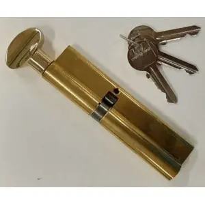 Professionale Cilindro MG modello F25 pomolo/chiave misura P47/10/67 per portoncino in ottone naturale