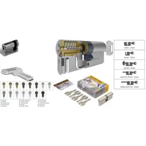 Must-Have Cilindro AGB modello SCUDO 9000 mezzo/chiave misura 05/10/25 per portoncino in ottone nichelato opaco