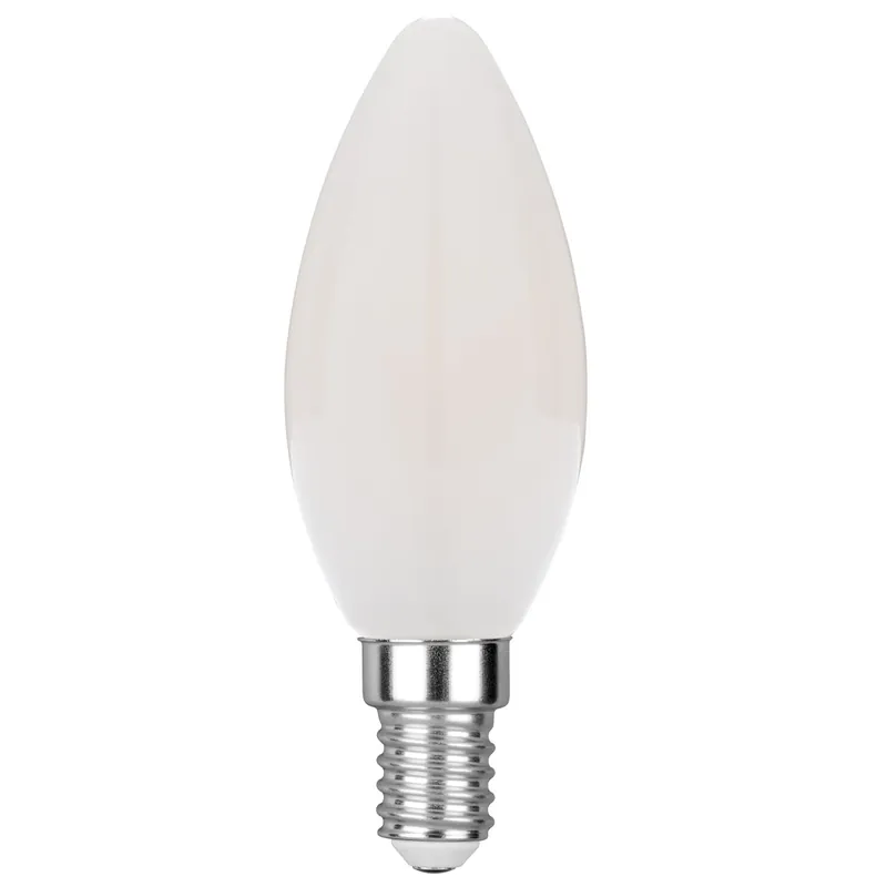 KIT 3PZ LAMPADINA LED FILAMENTO CANDELA BIANCO E14 4W 400LM 2700K 300° 35X98mm 15000h CRI80 Più Venduto