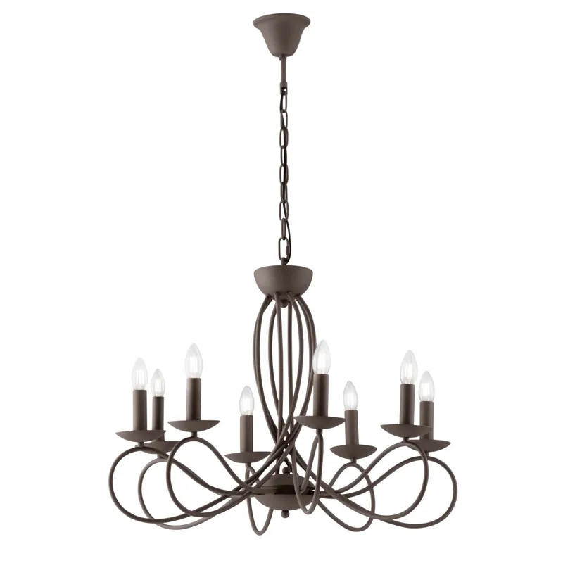 Pagamento Sicuro LAMPADARIO GINEVRA CORTEN 8XE14 70X120CM