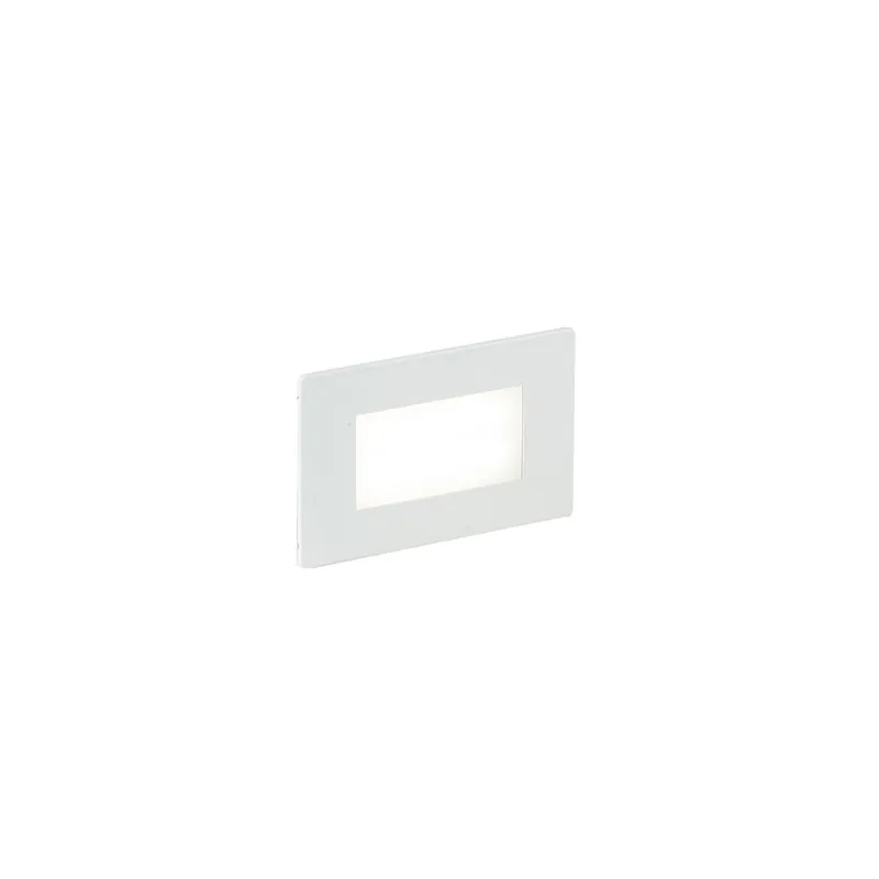 SEGNAPASSI A INCASSO LED BOLT BIANCO/NIKEL 3W 200LM 4000K IP65 10,7X3,25X6,7CM Ultime Pezzi