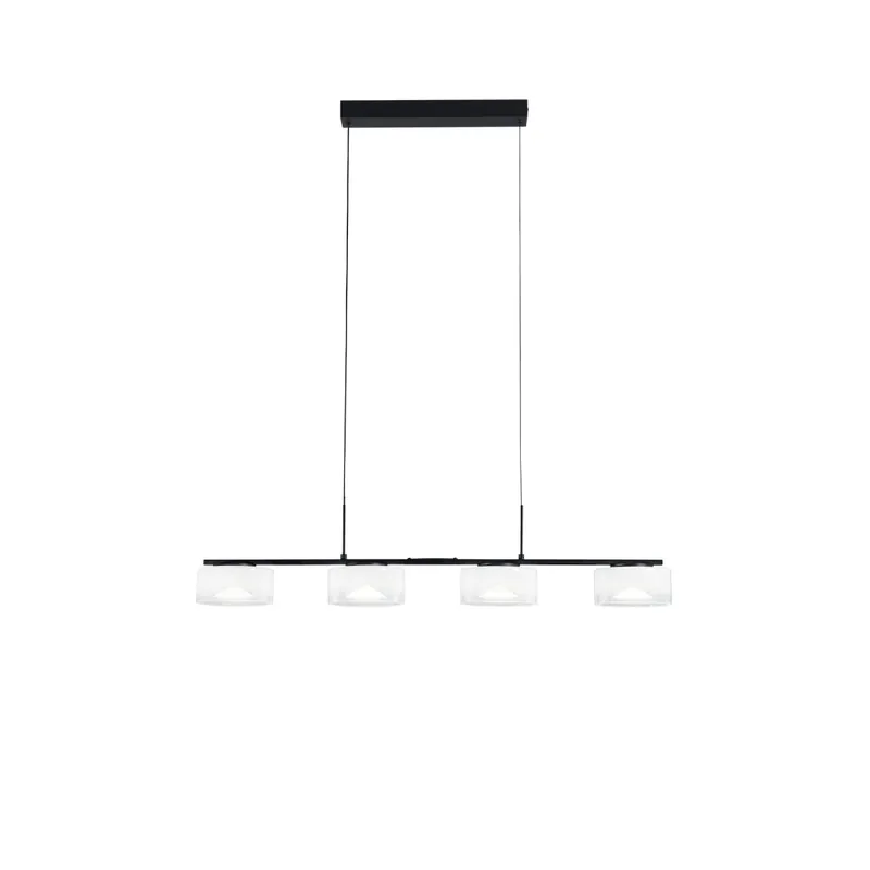 Soddisfatti O Rimborsati SOSPENSIONE LED EMILY BIANCA QUATTRO PENDENTI IN VETRO+METALLO 30W CCT 2700/3200/4000K 92X12X150CM