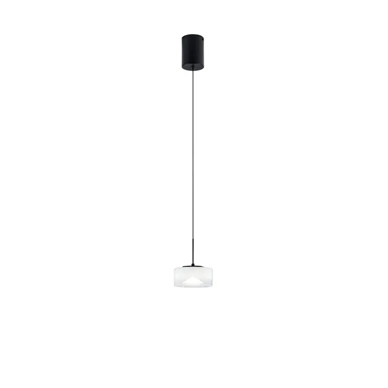 Promozione Esclusiva SOSPENSIONE LED EMILY BIANCA SINGOLA IN VETRO+METALLO 8W CCT 2700-3200-4000K D15X150CM