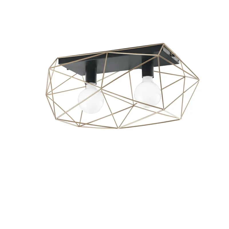 Professionale PLAFONIERA ABRAXAS NERA/ORO 2XE27 40X18,5X26,5CM
