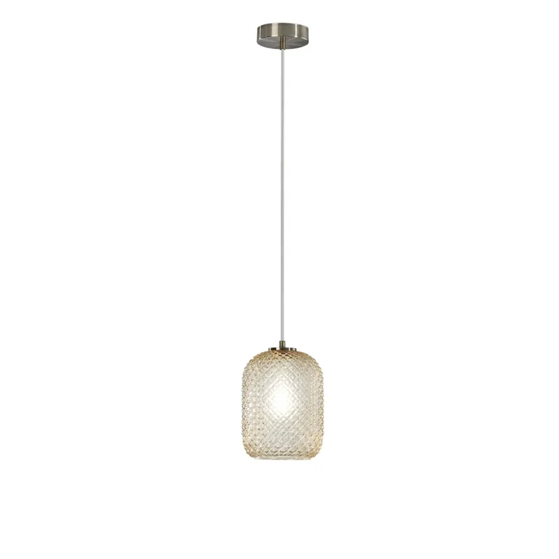 SOSPENSIONE ASHFORD OVALE AMBRA 1XE27 15X150CM Promozione