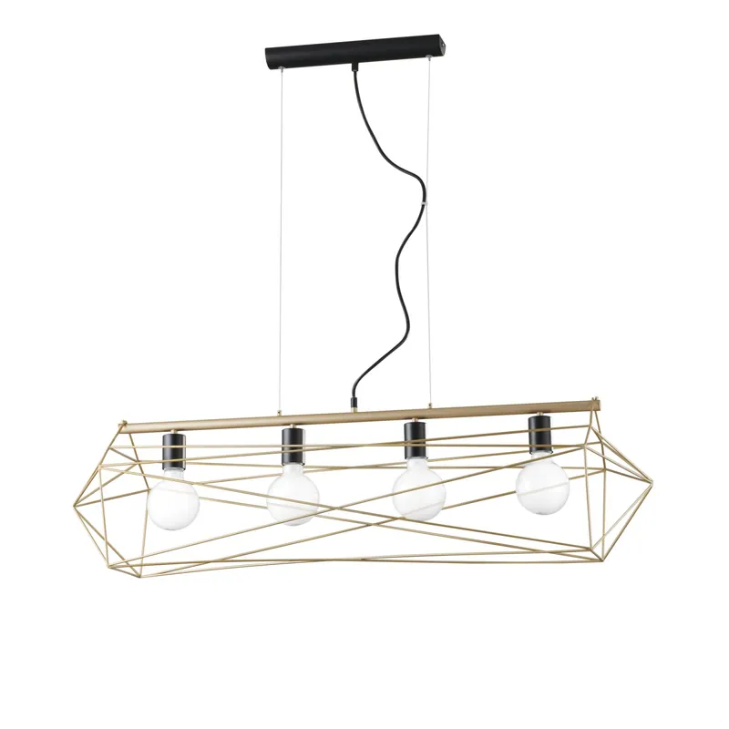 SOSPENSIONE ABRAXAS NERA/ORO 4XE27 106X29,5X150CM Economico