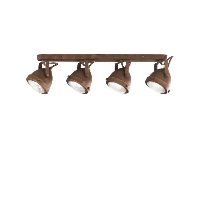 Prezzo Ridotto Applique Vintage da Soffitto 4 spot orientabili Ruggine