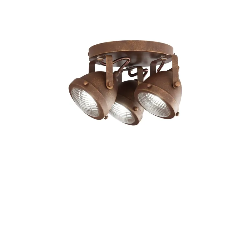 Miglior Prezzo PLAFONIERA HABANA RUGGINE 3XGU10 30,5X20X15,5CM