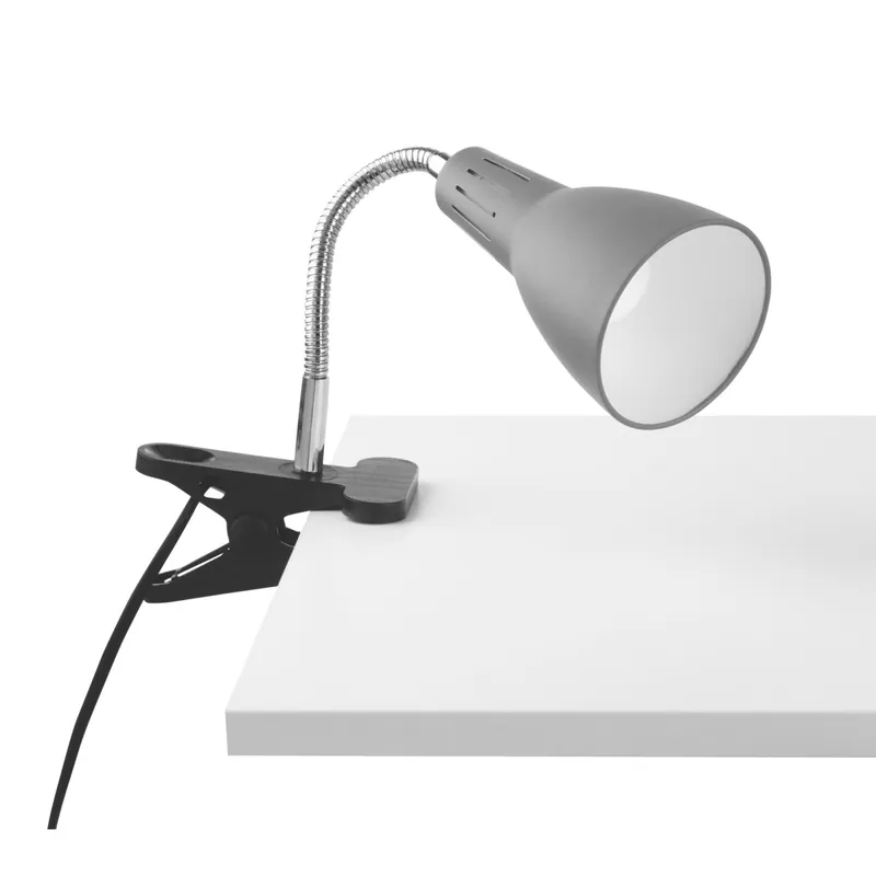 LAMPADA LOGIKO GRIGIA CON PINZA 1XE14 11,5X7,3X36,5CM Offerta Lampo