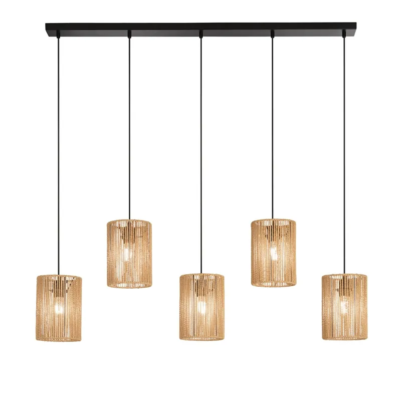 Promozione Esclusiva SOSPENSIONE TROPIKANA LEGNO 5XE27 115X23,5X176CM