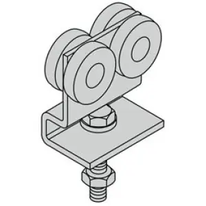 Più Venduto Sistema scorrimento rullo GEZE modello APOLL FORZA0 carrello doppio corto con ruota in acciaio con cuscinetto portante per porta industriale pesante
