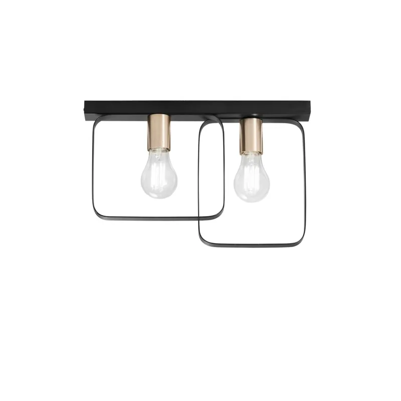 PLAFONIERA SMITH NERA/ORO 2XE27 41,5X5X27CM Promozione