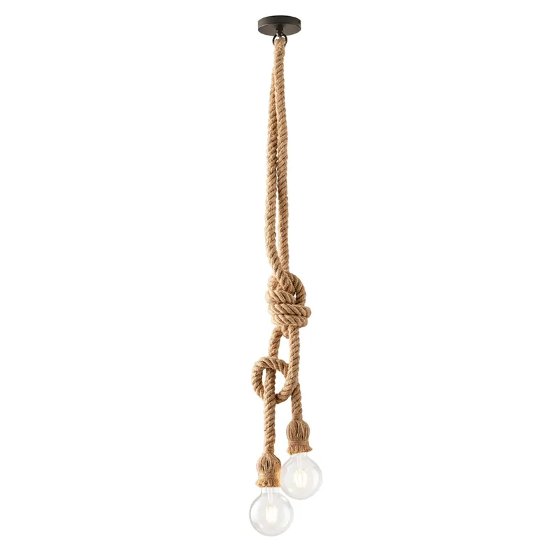 Nuovo Arrivo SOSPENSIONE ROPE CANAPA 2XE27 150CM