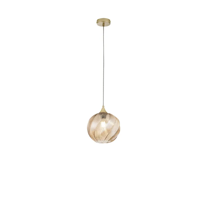 Economico SOSPENSIONE MAJESTY AMBRA IN VETRO 1XE27 23X120CM